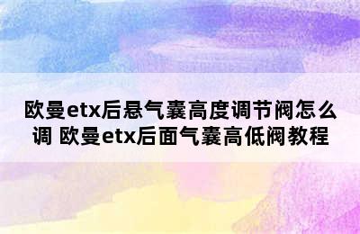 欧曼etx后悬气囊高度调节阀怎么调 欧曼etx后面气囊高低阀教程